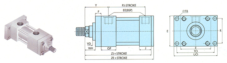  Cup Rectangular Flange